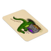 Funny Green Alligator Koch Cartoon Magnet (Rechte Seite)