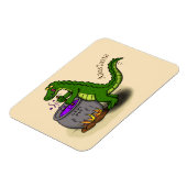 Funny Green Alligator Koch Cartoon Magnet (Linke Seite)