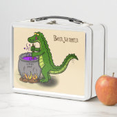 Funny Green Alligator Koch Cartoon Metall Brotdose (Beispiel)
