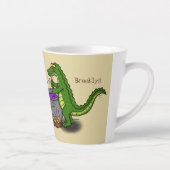 Funny Green Alligator Koch Cartoon Milchtasse (Rechts)