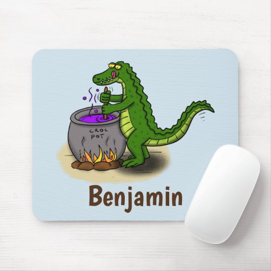 Funny Green Alligator Koch Cartoon Mousepad (Mit Mouse)