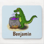 Funny Green Alligator Koch Cartoon Mousepad (Vorne)