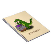 Funny Green Alligator Koch Cartoon Notizblock (Rechte Seite)