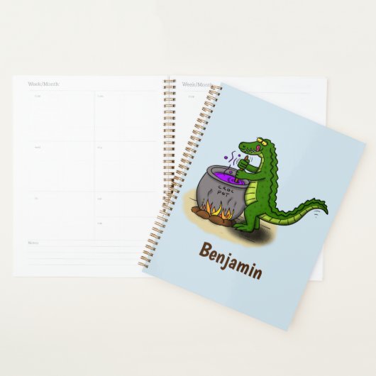 Funny Green Alligator Koch Cartoon Planer (Anzeige)