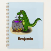 Funny Green Alligator Koch Cartoon Planer (Vorderseite)