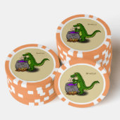 Funny Green Alligator Koch Cartoon Pokerchips (Stapel)