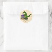 Funny Green Alligator Koch Cartoon Runder Aufkleber (Tasche)