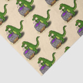 Funny Green Alligator Koch Cartoon Seidenpapier (Ausschnitt)