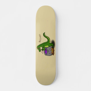 Funny Green Alligator Koch Cartoon Skateboard