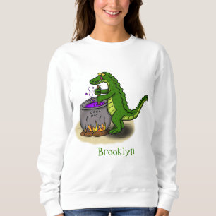 Funny Green Alligator Koch Cartoon Sweatshirt