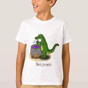 Funny Green Alligator Koch Cartoon T-Shirt