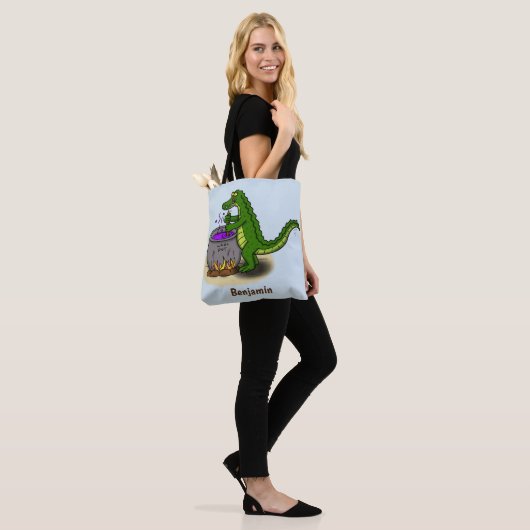 Funny Green Alligator Koch Cartoon Tasche (Am Model)