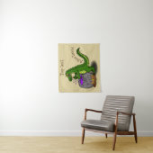 Funny Green Alligator Koch Cartoon Wandteppich (Beispiel)
