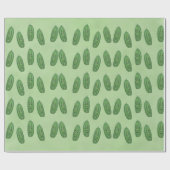 Funny Green Anthropomorphic Pickles With Faces Geschenkpapier (Flach)