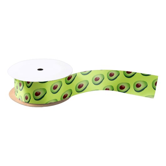 Funny green Avocado Fruchtmuster Geschenk Band Satinband (Spule)