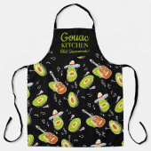 Funny green avocado music band pattern guire scrip schürze (Vorderseite)