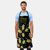 Funny green avocado music band pattern guire scrip schürze (Getragen)