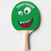 Funny Green Beängstigend Face Novelty Personalisie Tischtennis Schläger (Rückseite)