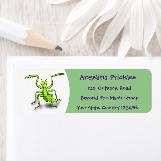 Funny green beten mantis Cartoon Illustration (Insitu)