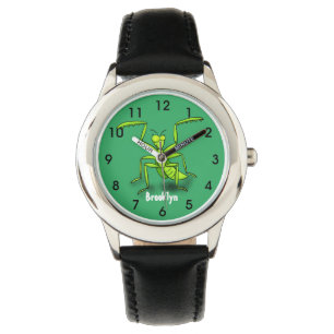 Funny green beten mantis Cartoon Illustration Armbanduhr