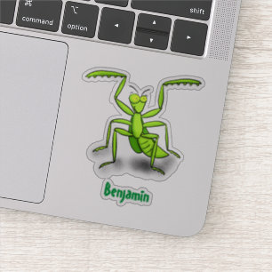 Funny green beten mantis Cartoon Illustration Aufkleber