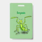 Funny green beten mantis Cartoon Illustration Ausweis (Rückseite)