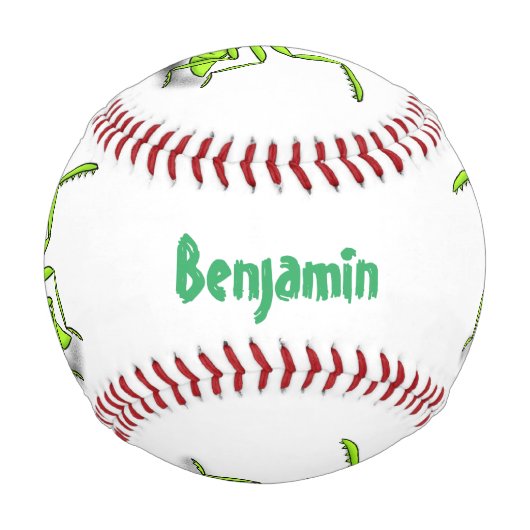 Funny green beten mantis Cartoon Illustration Baseball (Rückseite)