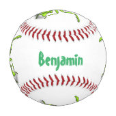 Funny green beten mantis Cartoon Illustration Baseball (Vorderseite)