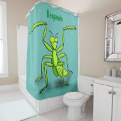 Funny green beten mantis Cartoon Illustration Duschvorhang (Beispiel)