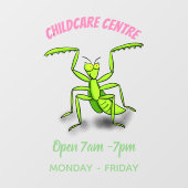 Funny green beten mantis Cartoon Illustration Fensteraufkleber (Blatt)