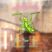 Funny green beten mantis Cartoon Illustration Fensteraufkleber (Blatt 2)