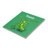 Funny green beten mantis Cartoon Illustration Fliese (Seite)