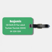 Funny green beten mantis Cartoon Illustration Gepäckanhänger (Rückseite horizontal)