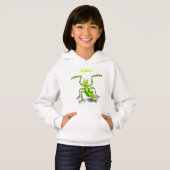 Funny green beten mantis Cartoon Illustration Hoodie (Vorne ganz)