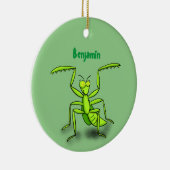 Funny green beten mantis Cartoon Illustration Keramik Ornament (Rechts)