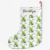 Funny green beten mantis Cartoon Illustration Kleiner Weihnachtsstrumpf (Rückseite)