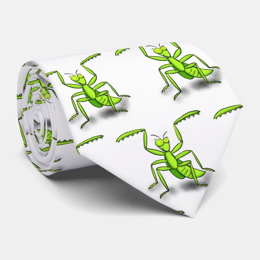 Funny green beten mantis Cartoon Illustration Krawatte (Gerollt)