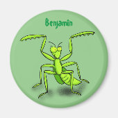 Funny green beten mantis Cartoon Illustration Magnet (Vorne)