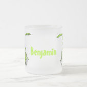 Funny green beten mantis Cartoon Illustration Mattglastasse (Mittel)