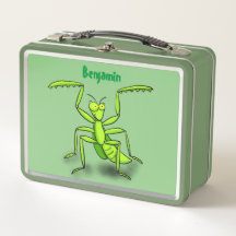Funny green beten mantis Cartoon Illustration