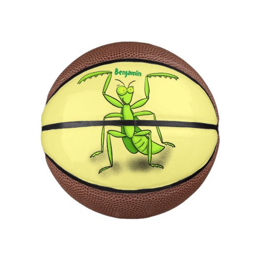 Funny green beten mantis Cartoon Illustration Mini Basketball (Vorderseite)