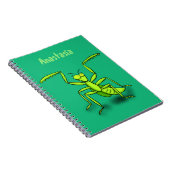 Funny green beten mantis Cartoon Illustration Notizblock (Rechte Seite)