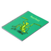 Funny green beten mantis Cartoon Illustration Notizblock (Linke Seite)