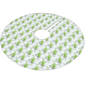 Funny green beten mantis Cartoon Illustration Polyester Weihnachtsbaumdecke (Schrägansicht)