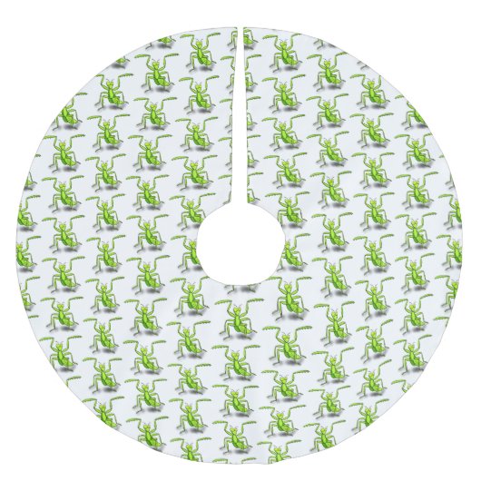 Funny green beten mantis Cartoon Illustration Polyester Weihnachtsbaumdecke (Vorderseite)