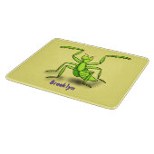 Funny green beten mantis Cartoon Illustration Schneidebrett (Ecke)
