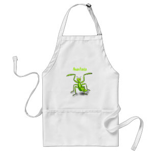 Funny green beten mantis Cartoon Illustration Schürze