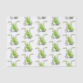 Funny green beten mantis Cartoon Illustration Seidenpapier (Vorderseite)