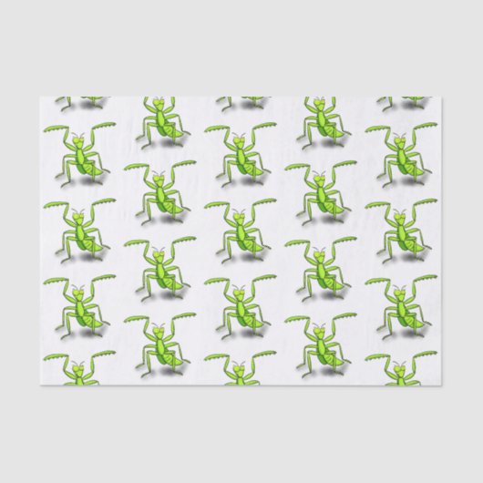 Funny green beten mantis Cartoon Illustration Seidenpapier (Vorderseite)