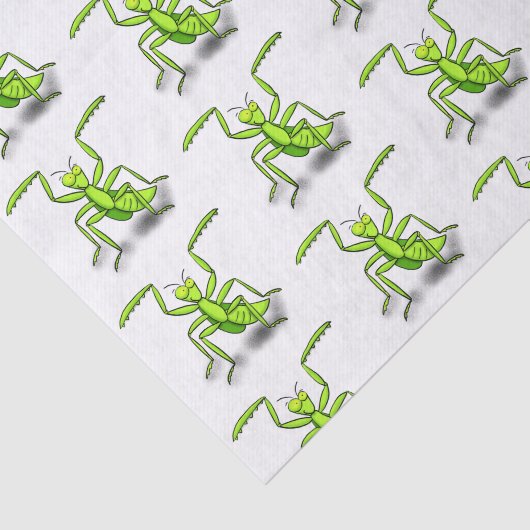 Funny green beten mantis Cartoon Illustration Seidenpapier (Ausschnitt)